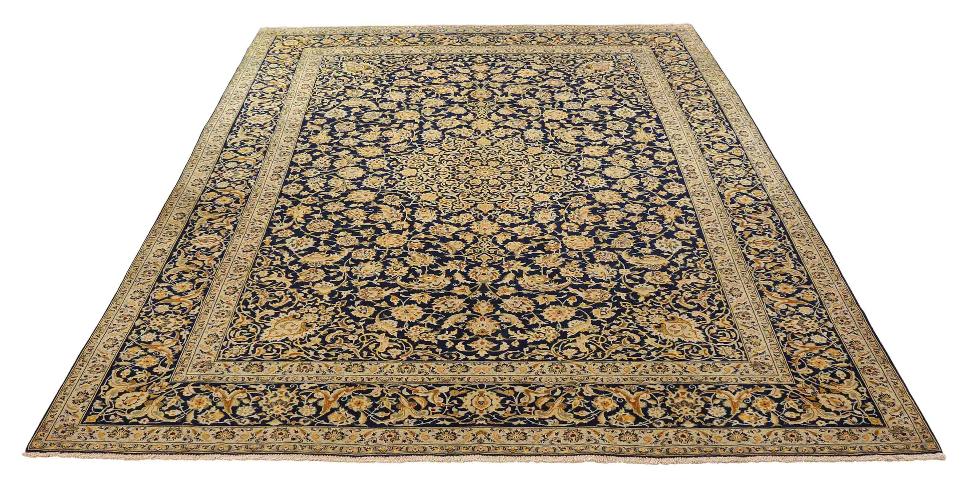 Handgeknüpfter Kashan Perserteppich, 395 × 296 cm, Wolle