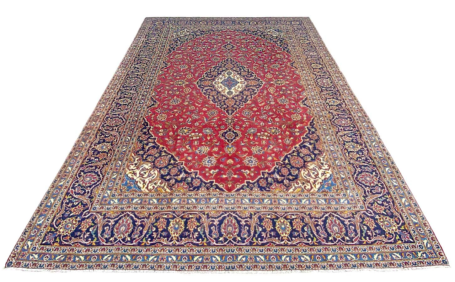 Kashan Perserteppich 396 × 291 cm aus Wolle, handgeknüpft