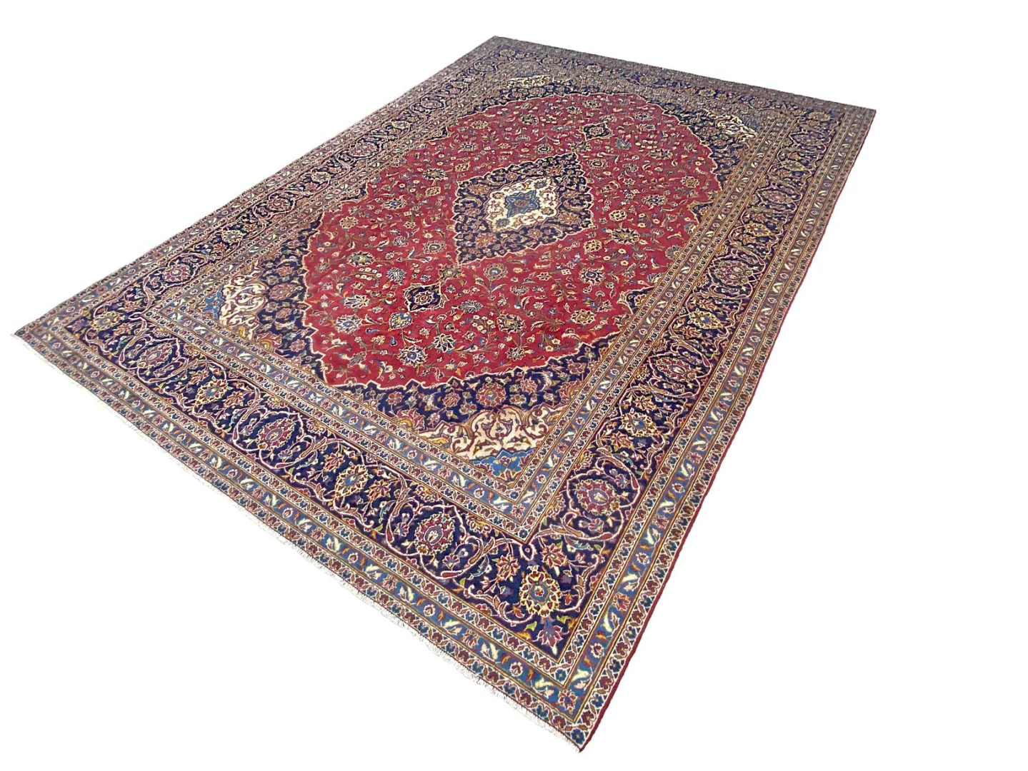 Kashan Perserteppich 396 × 291 cm aus Wolle, handgeknüpft