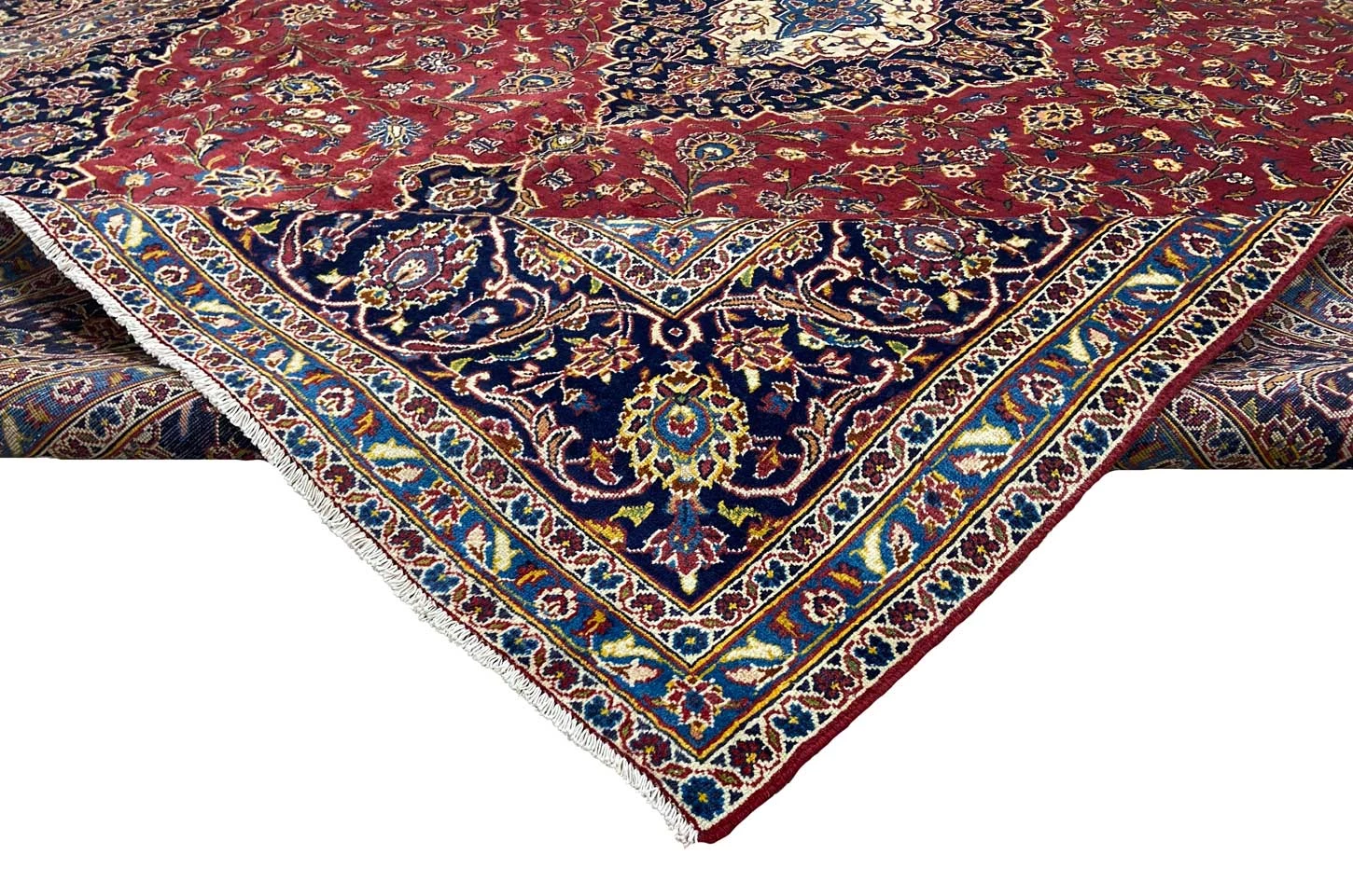 Kashan Perserteppich 396 × 291 cm aus Wolle, handgeknüpft