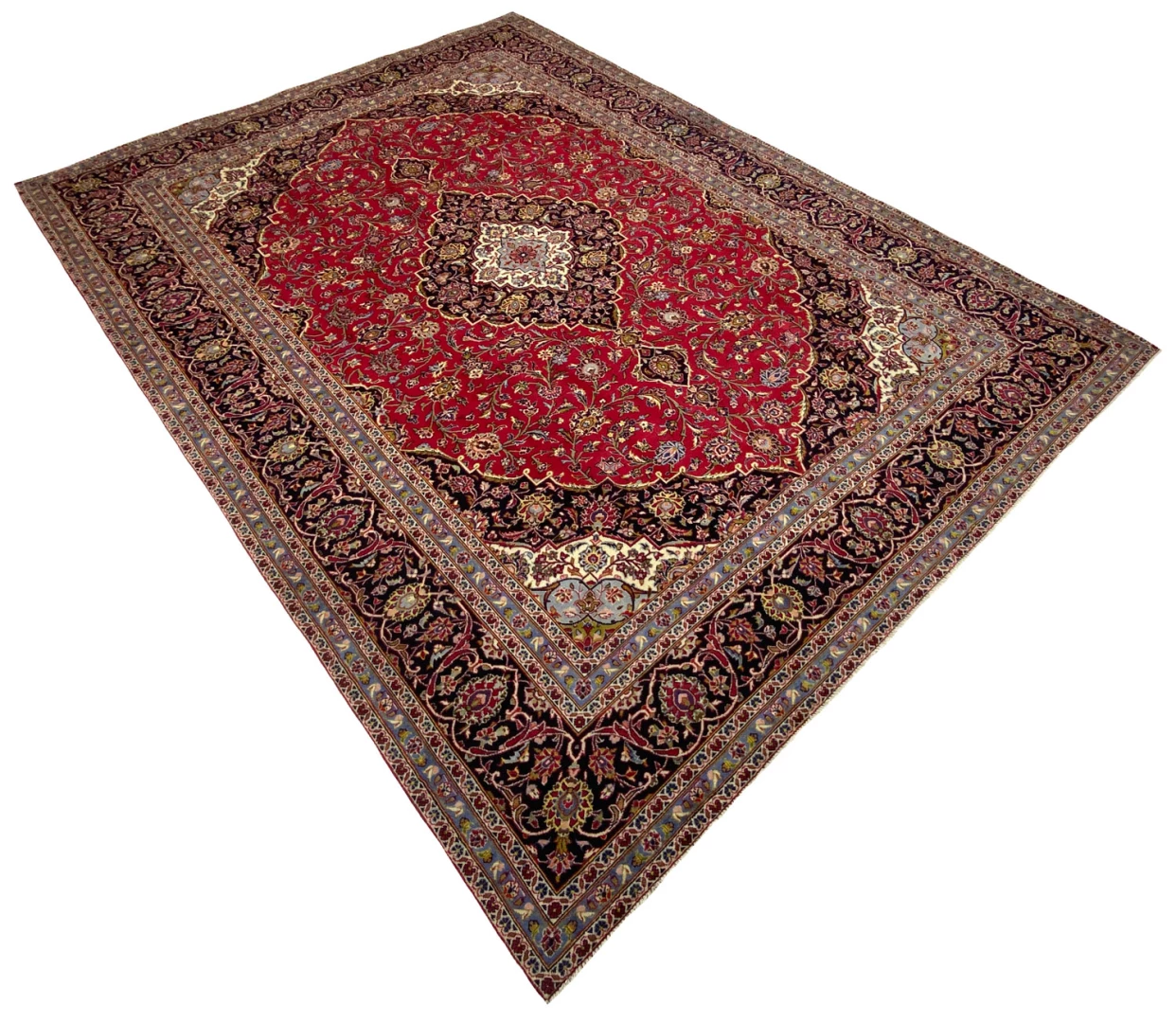 Handgeknüpfter Kashan Perserteppich, 399 × 291 cm, Wolle