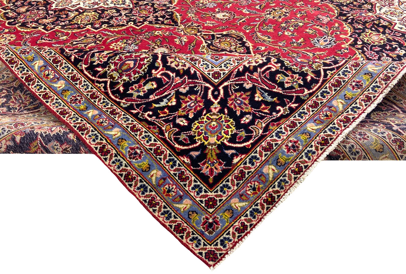 Handgeknüpfter Kashan Perserteppich, 399 × 291 cm, Wolle