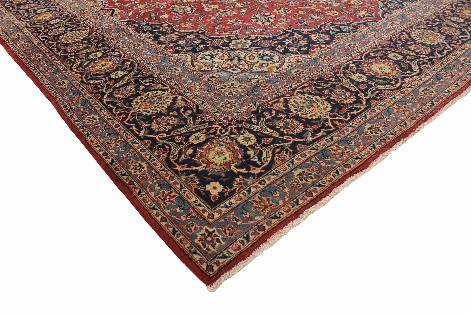 Handgeknüpfter Kashan Perserteppich, 402 × 275 cm, Wolle