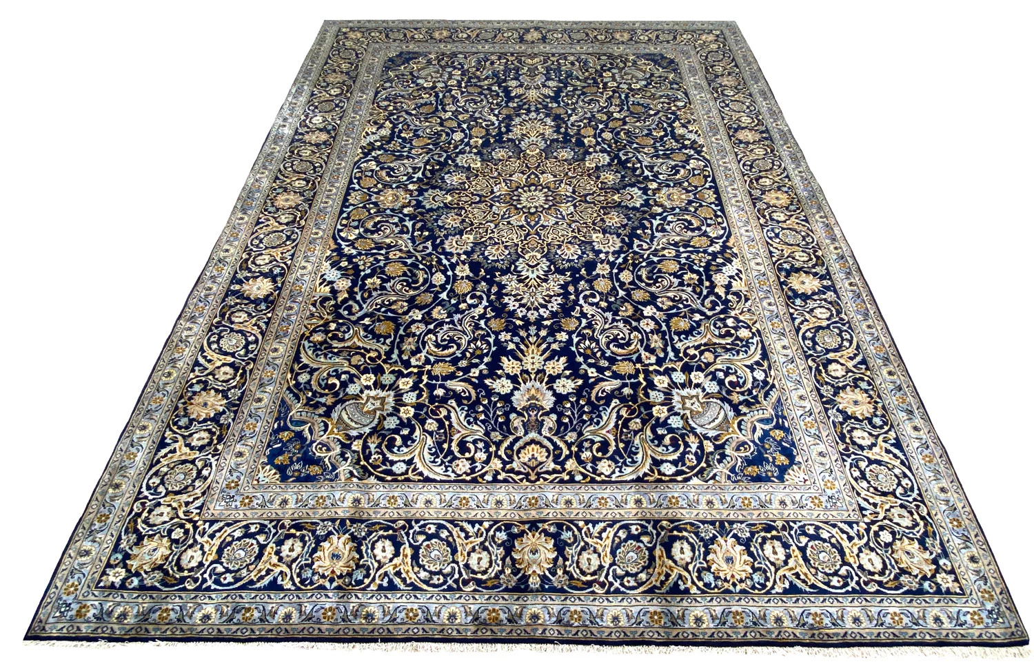 Kashan Perserteppich 402 × 296 cm aus Wolle, handgeknüpft