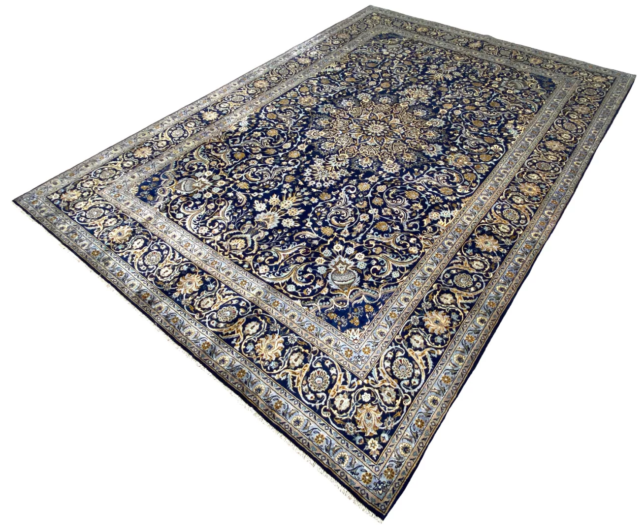 Kashan Perserteppich 402 × 296 cm aus Wolle, handgeknüpft