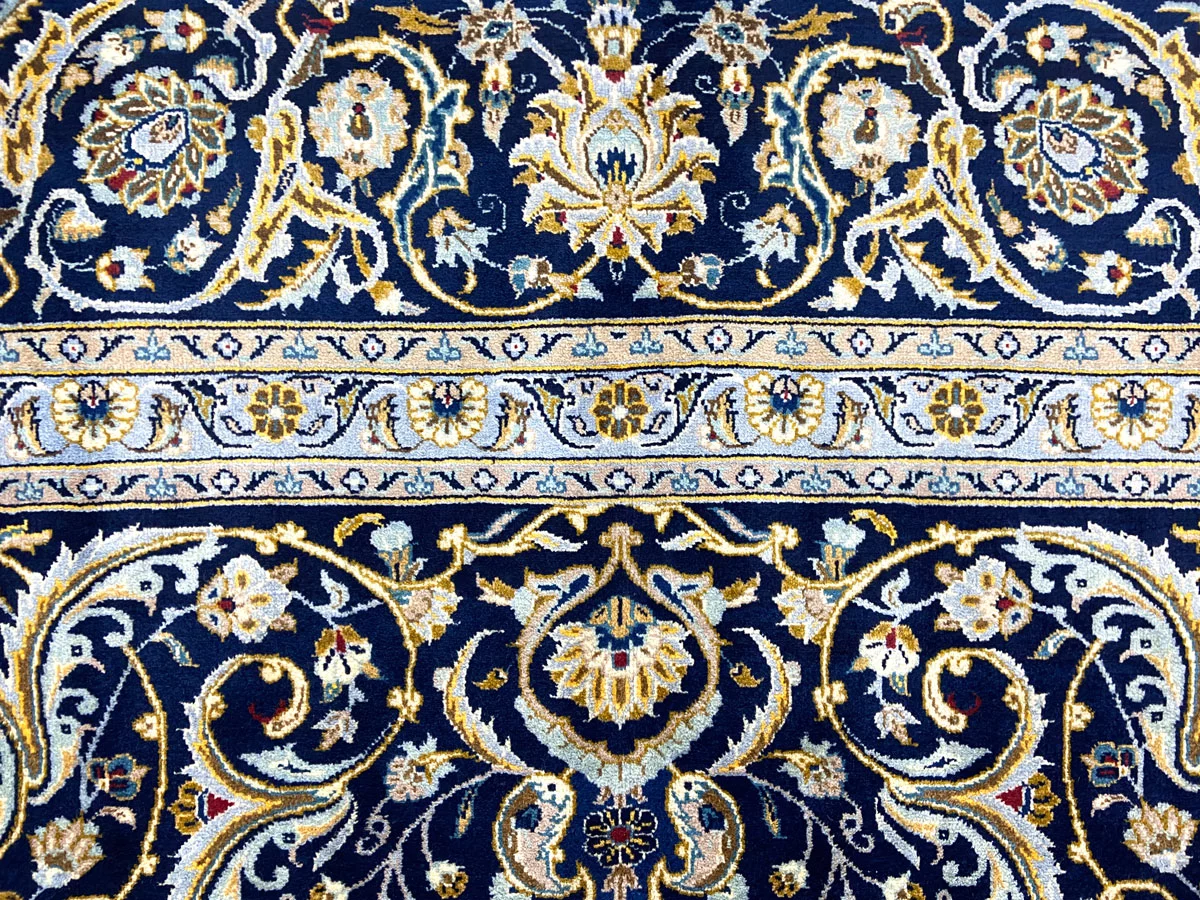 Kashan Perserteppich 402 × 296 cm aus Wolle, handgeknüpft