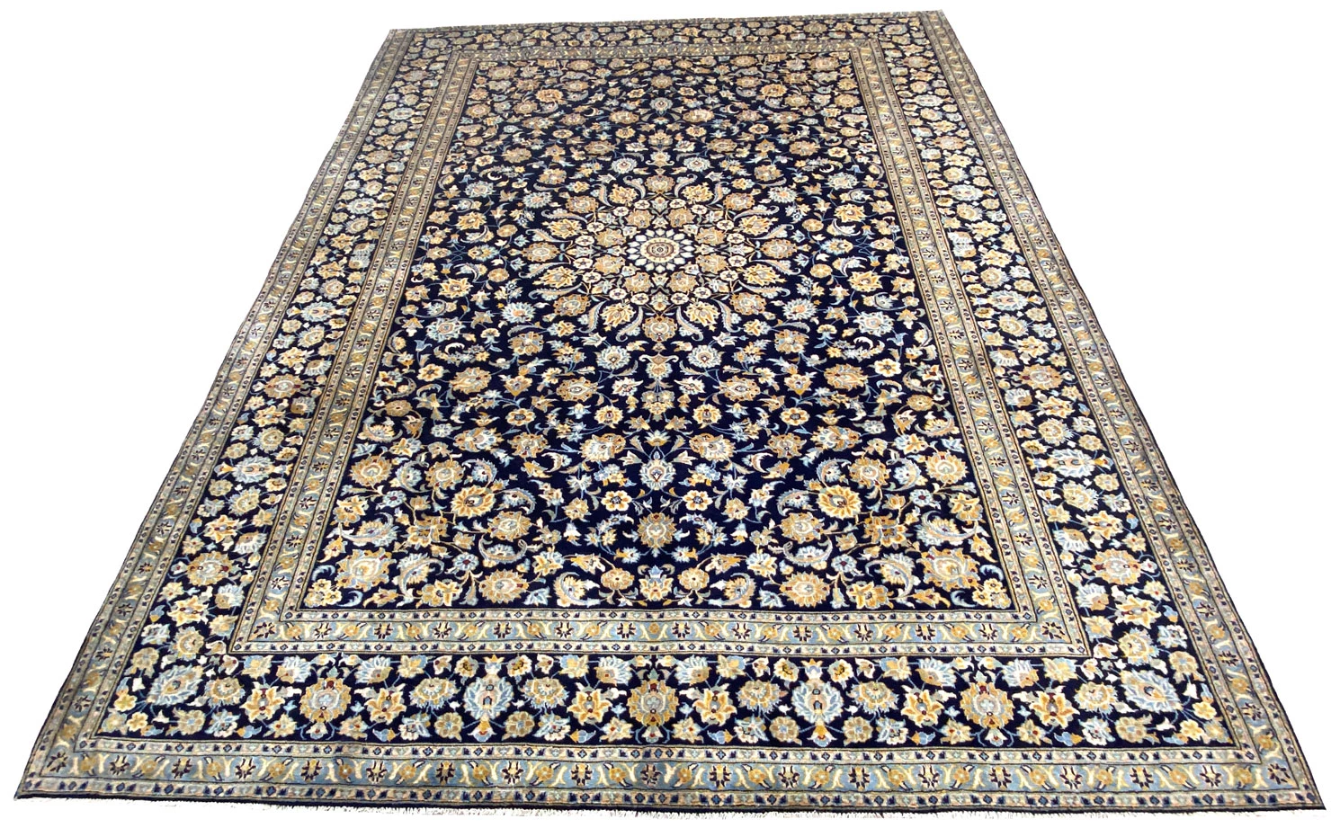 Handgeknüpfter Kashan Perserteppich, 402 × 306 cm, Wolle