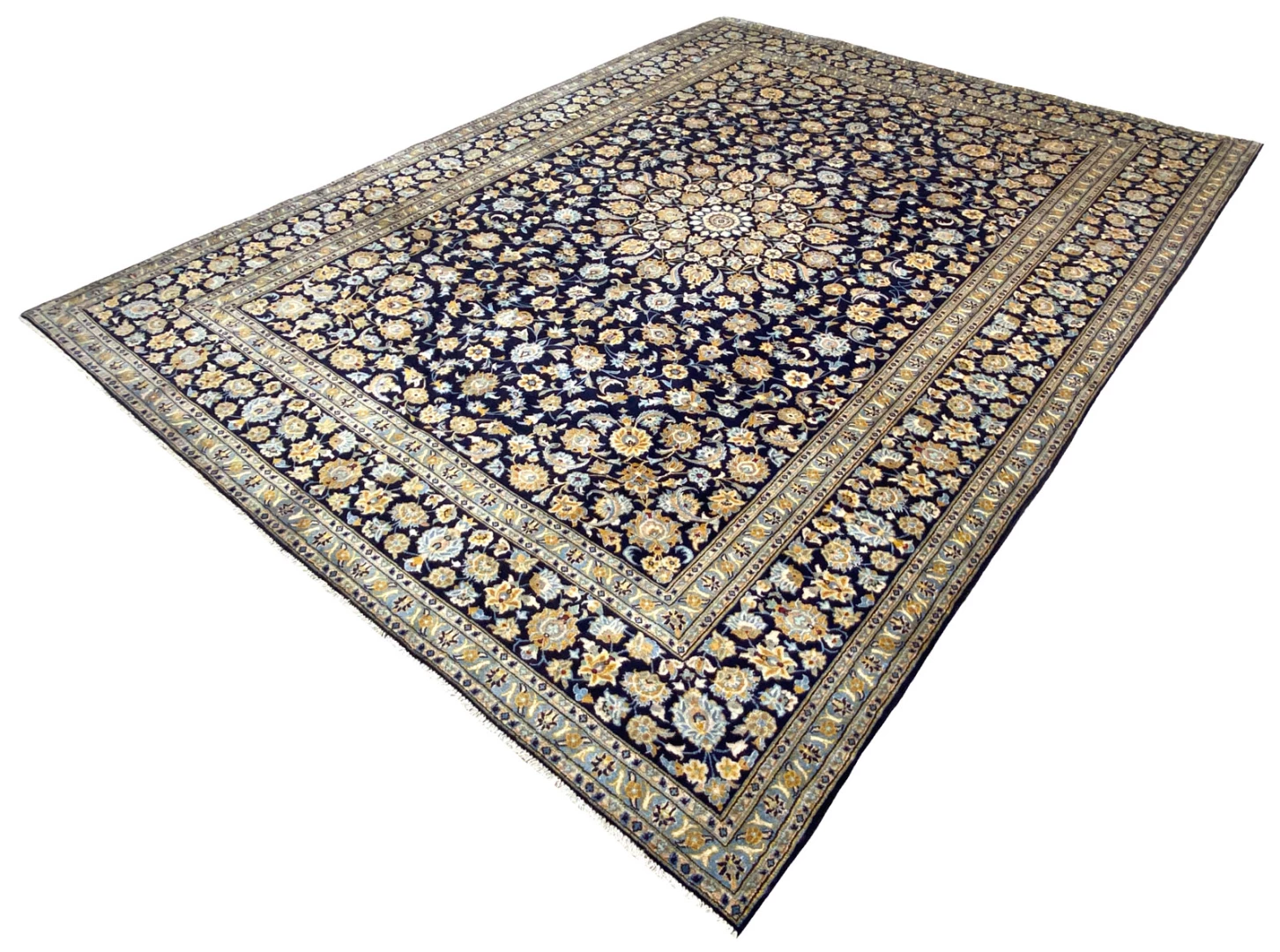 Handgeknüpfter Kashan Perserteppich, 402 × 306 cm, Wolle