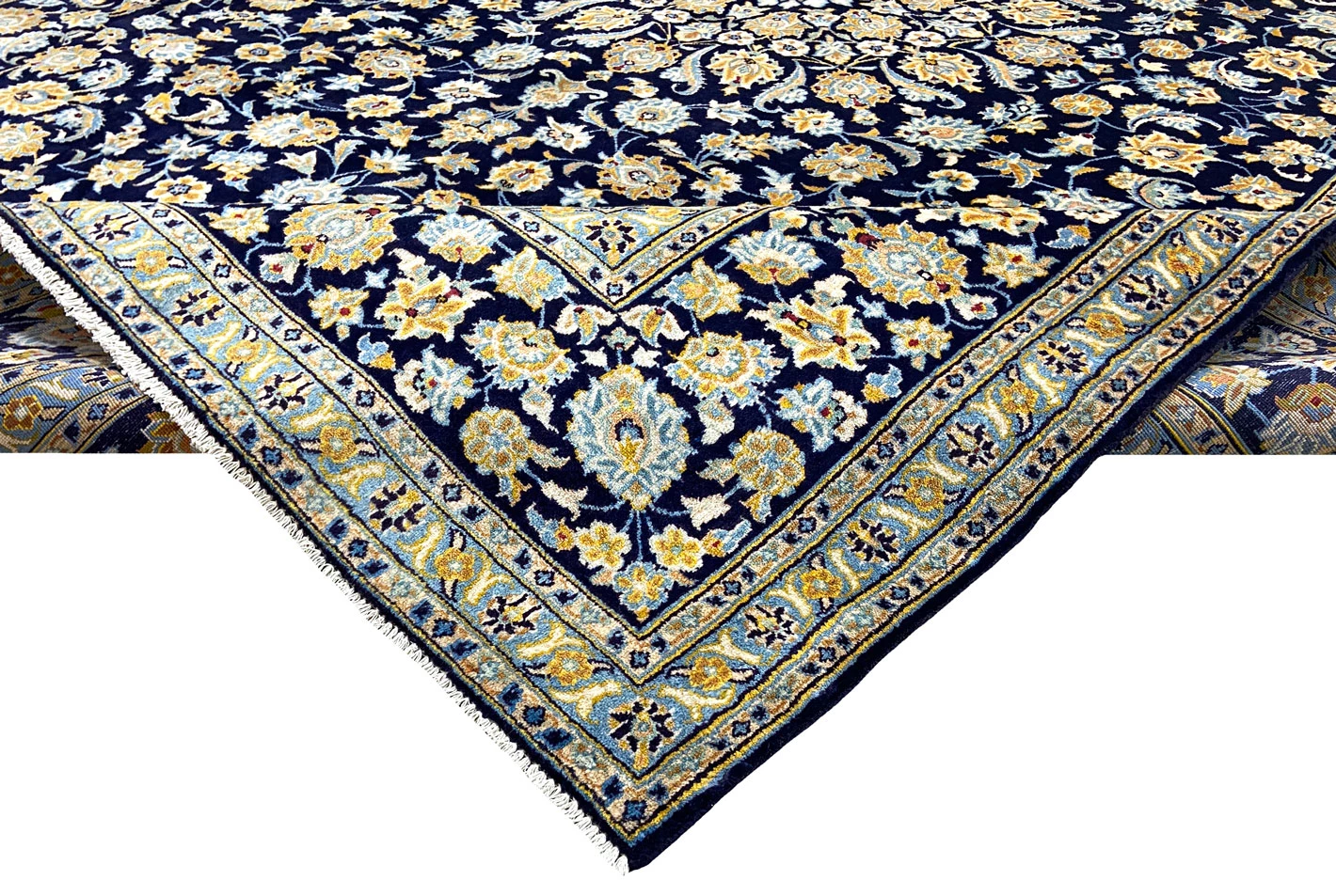 Handgeknüpfter Kashan Perserteppich, 402 × 306 cm, Wolle