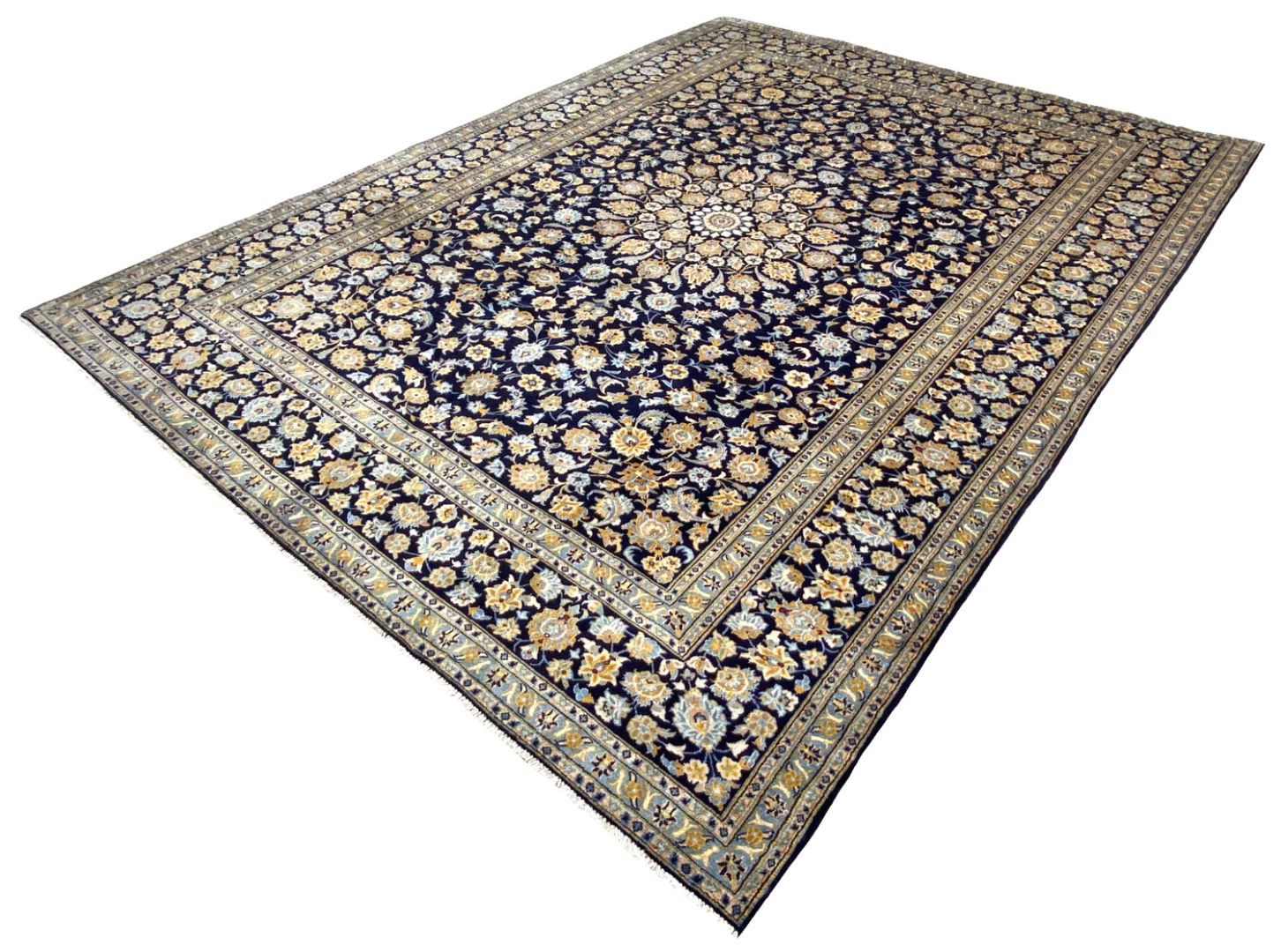 Handgeknüpfter Kashan Perserteppich, 402 × 309 cm, Wolle