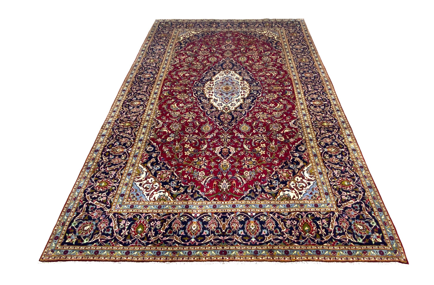 Kashan Perserteppich 402 × 270 cm aus Wolle, handgeknüpft