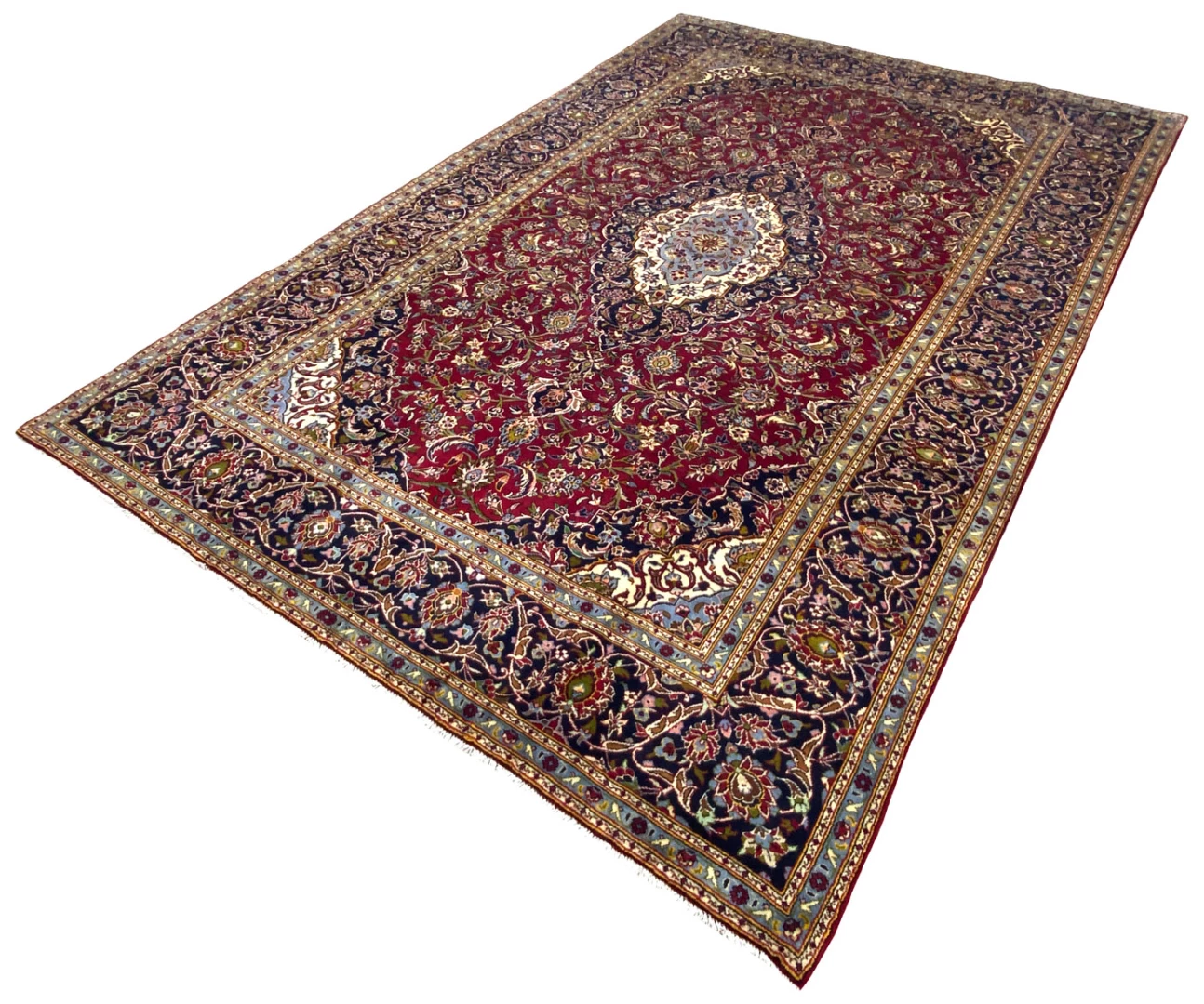 Kashan Perserteppich 402 × 270 cm aus Wolle, handgeknüpft