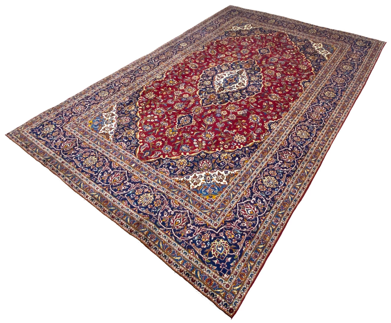 Kashan Perserteppich 405 × 269 cm aus Wolle, handgeknüpft