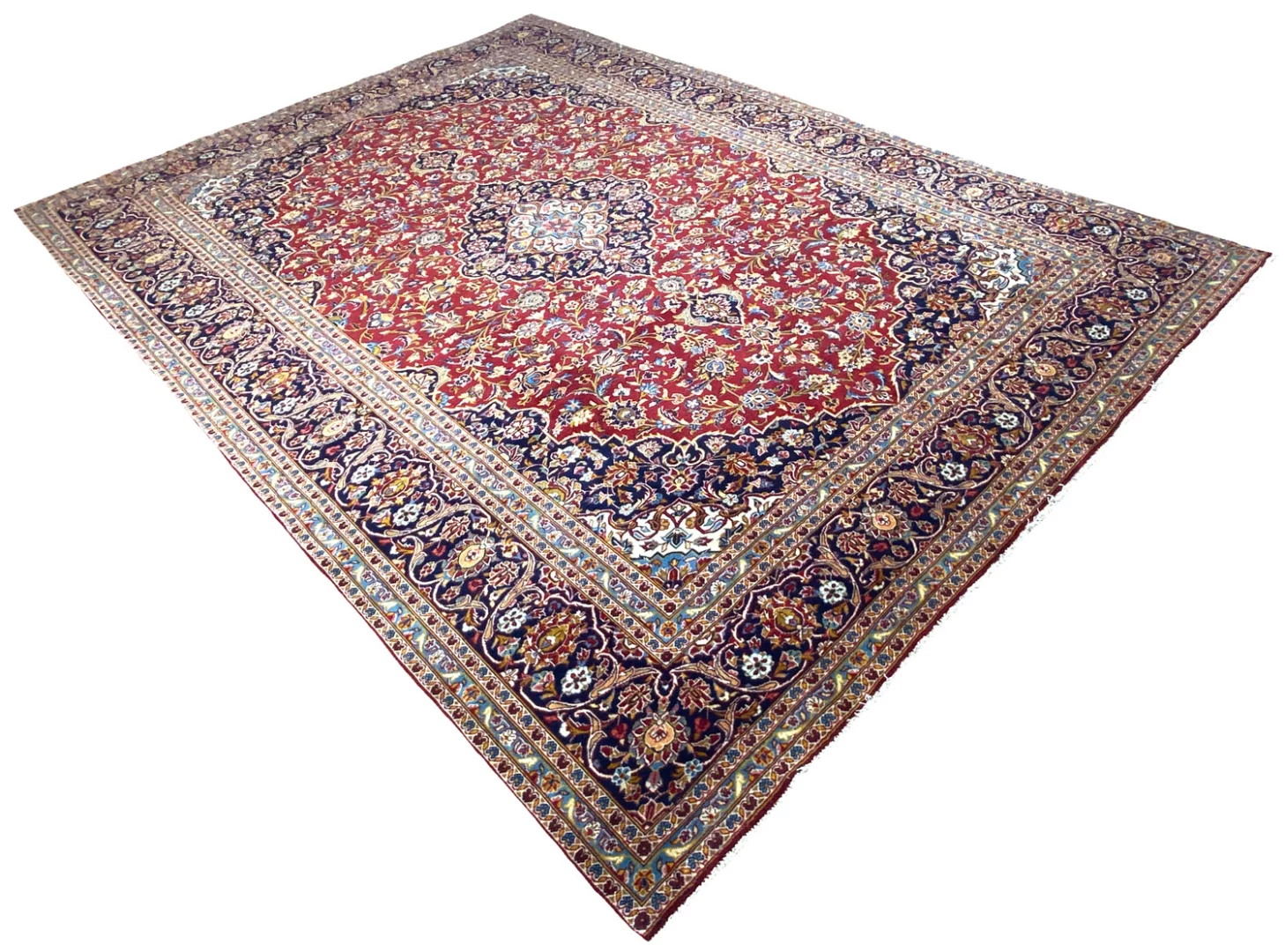 Handgeknüpfter Kashan Perserteppich, 405 × 294 cm, Wolle