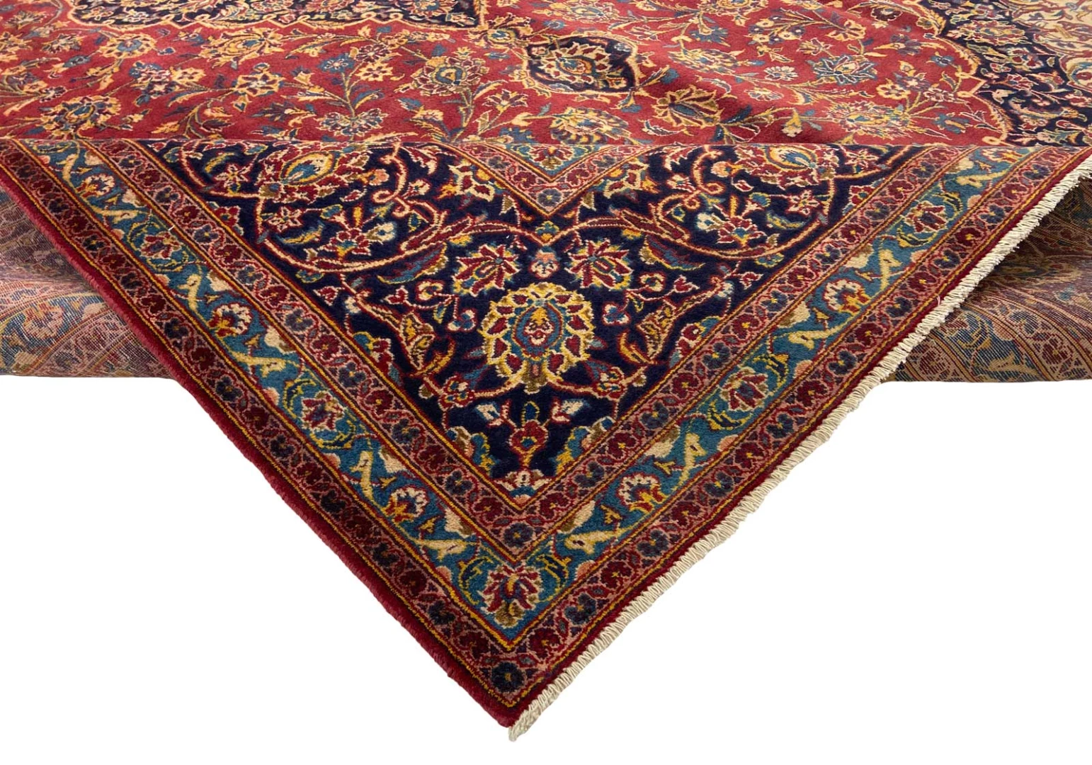 Kashan Perserteppich 407 × 294 cm aus Wolle, handgeknüpft