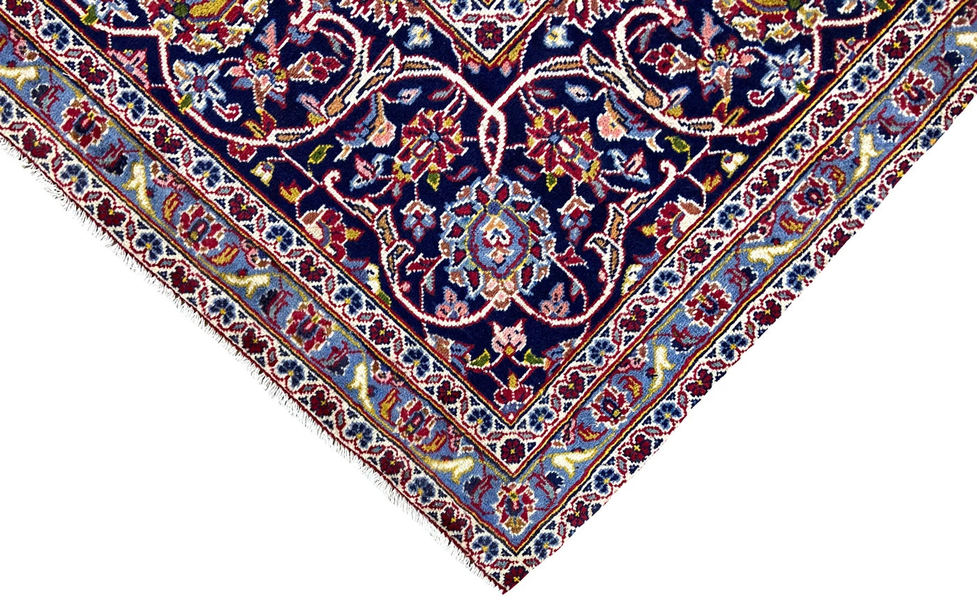 Handgeknüpfter Kashan Perserteppich, 414 × 293 cm, Wolle