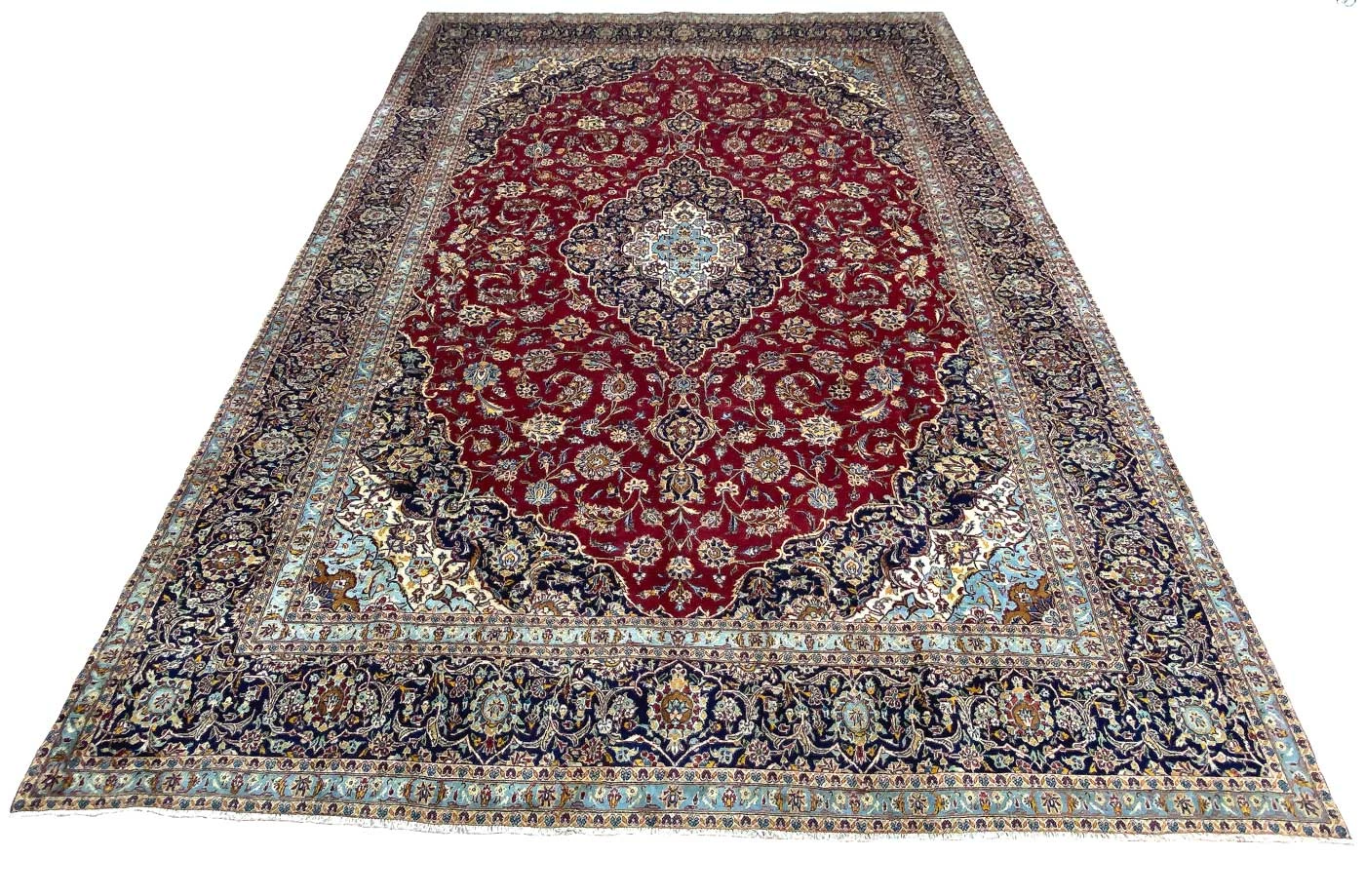 Kashan Perserteppich 426 × 301 cm aus Wolle, handgeknüpft