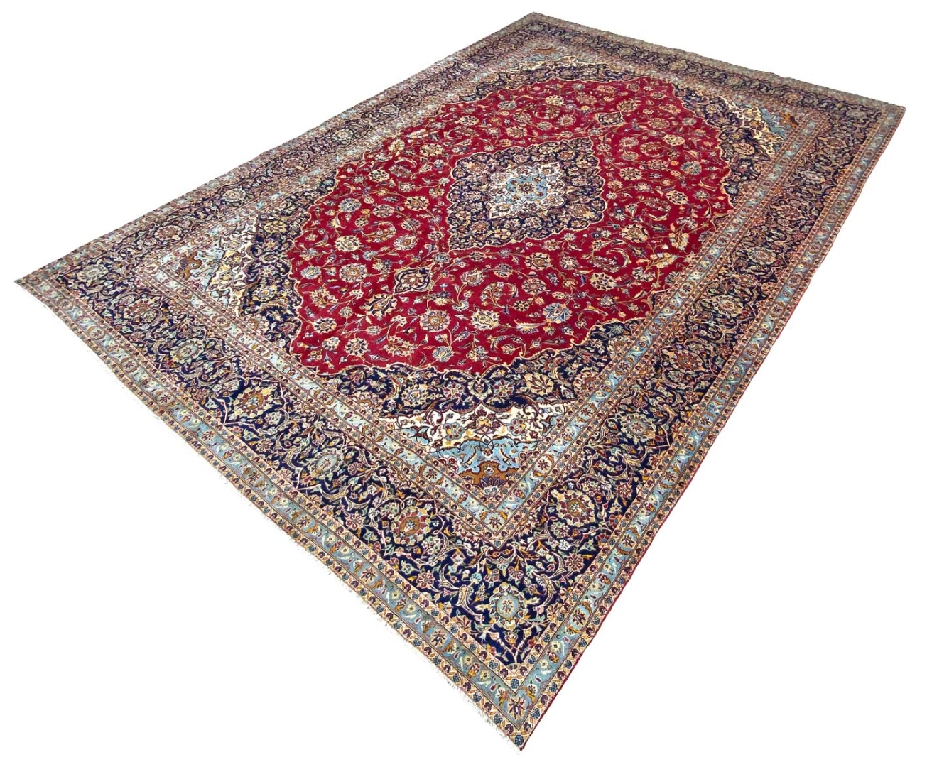 Kashan Perserteppich 426 × 301 cm aus Wolle, handgeknüpft