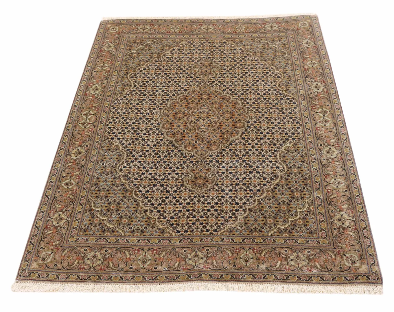 Täbriz Perserteppich 150 × 106 cm aus Wolle & Seide, handgeknüpft