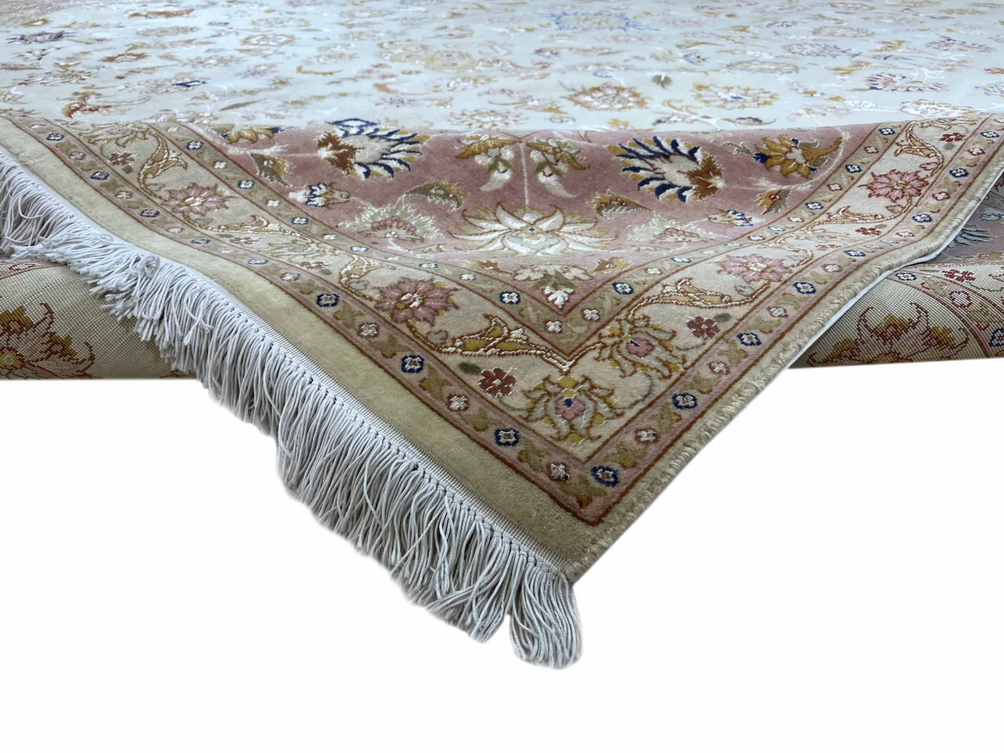 Handgeknüpfter Täbriz Perserteppich, 343 × 251 cm, Wolle & Seide