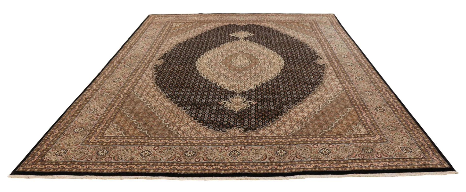 Täbriz Perserteppich 352 × 249 cm aus Wolle & Seide, handgeknüpft