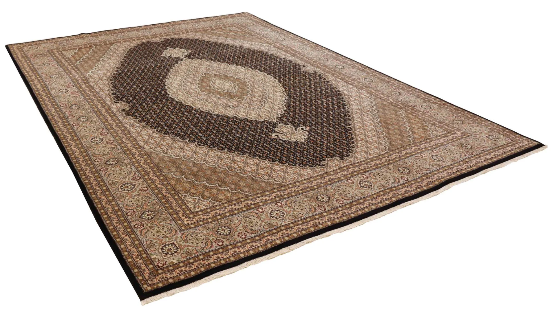 Täbriz Perserteppich 352 × 249 cm aus Wolle & Seide, handgeknüpft