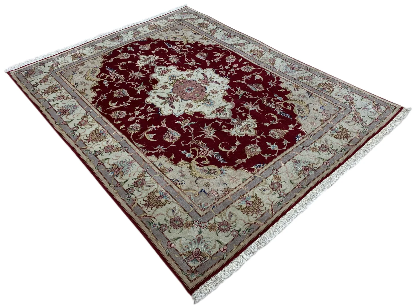 Handgeknüpfter Täbriz Perserteppich, 197 × 152 cm, Wolle