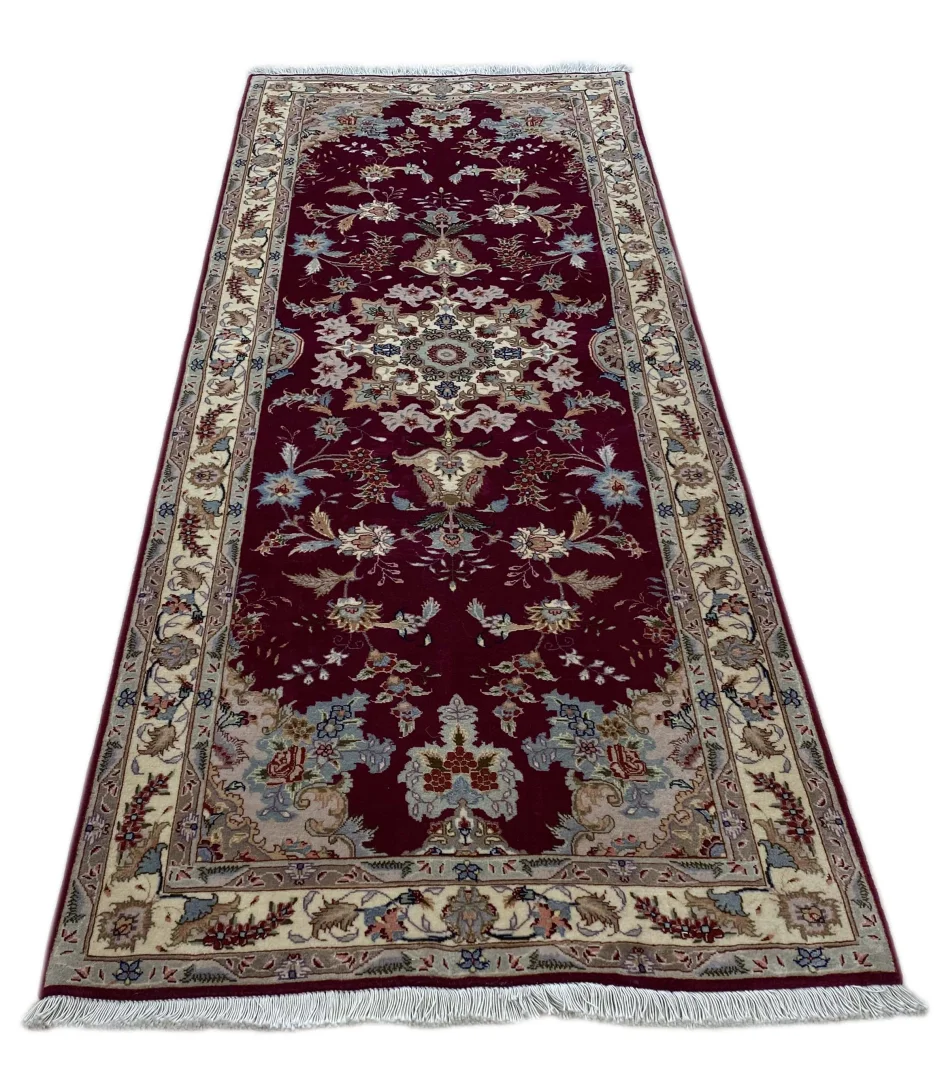 Täbriz Perserteppich 203 × 81 cm aus Wolle, handgeknüpft