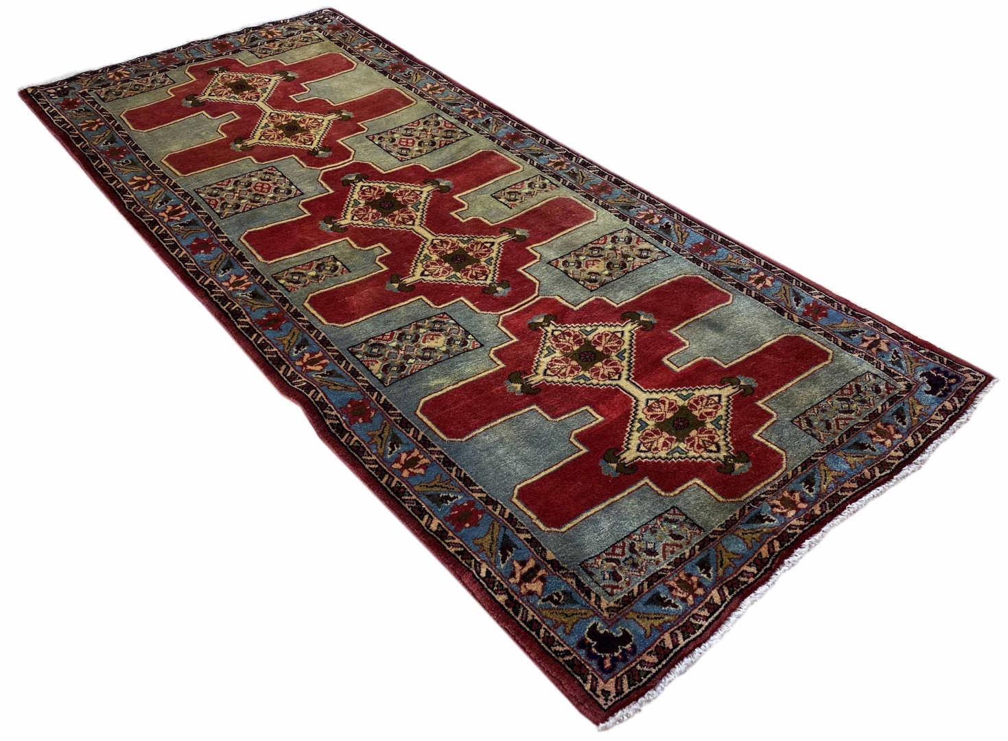 Perserteppich 222 × 103 cm aus Wolle, handgeknüpft