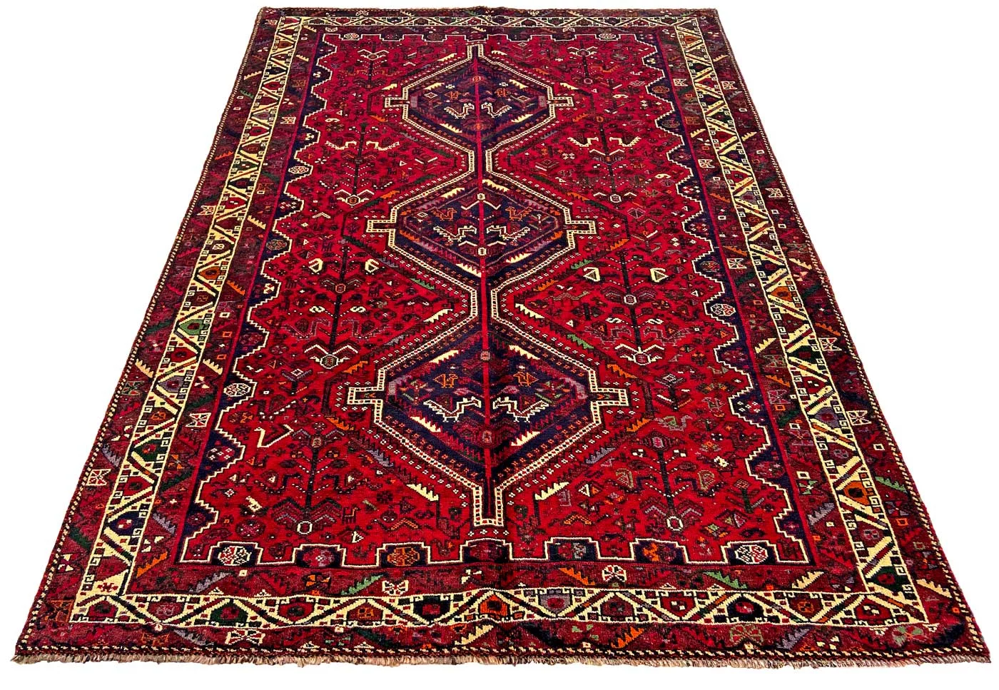 Shiraz Perserteppich 298 × 209 cm aus Wolle, handgeknüpft