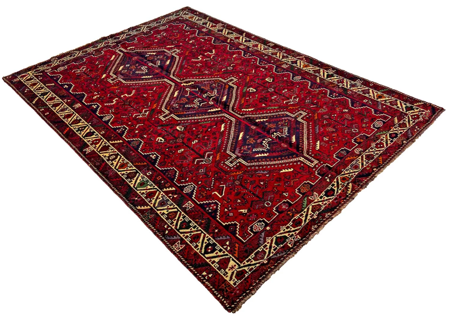 Shiraz Perserteppich 298 × 209 cm aus Wolle, handgeknüpft