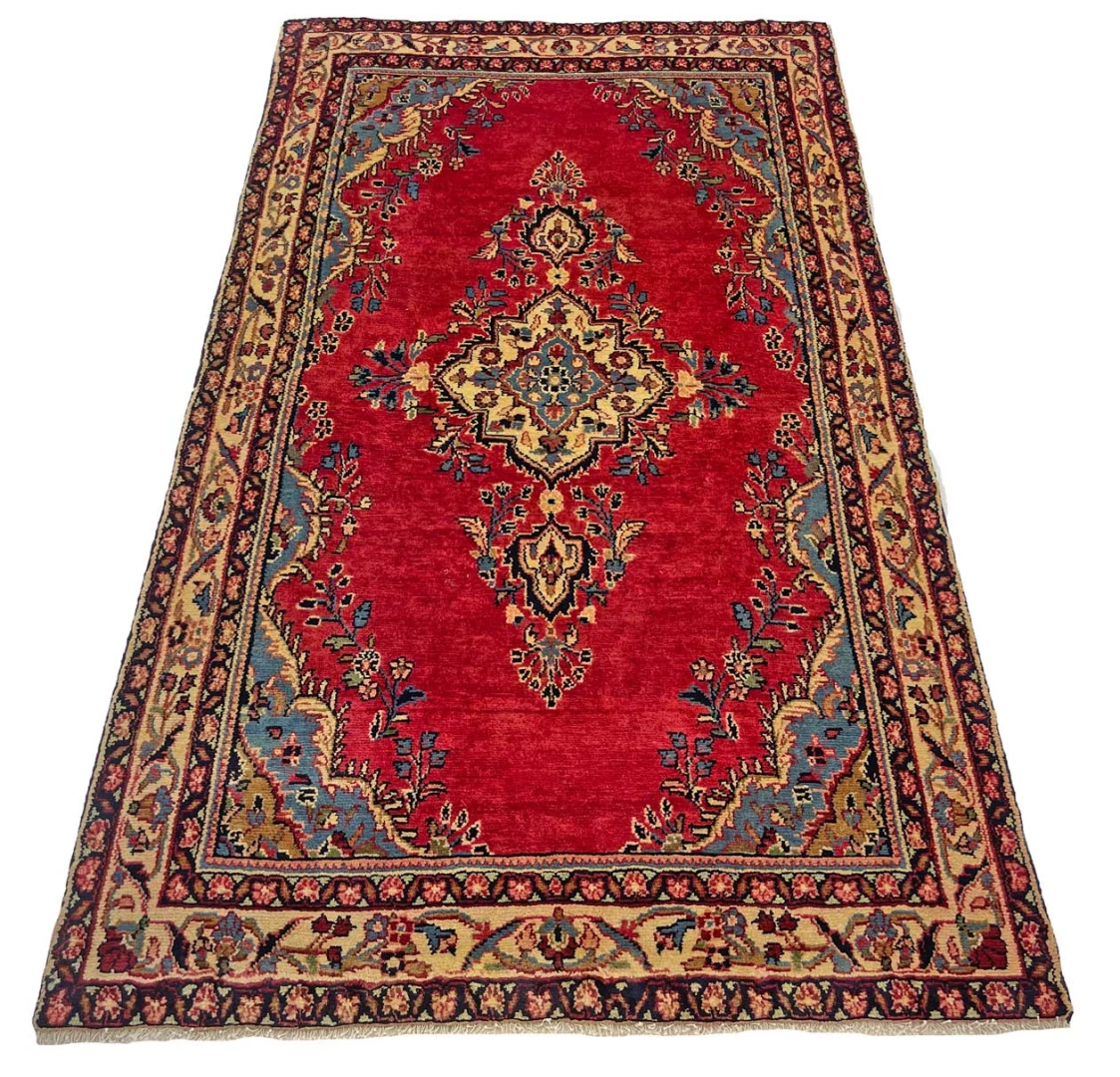 Handgeknüpfter Perserteppich, 212 × 124 cm, Wolle