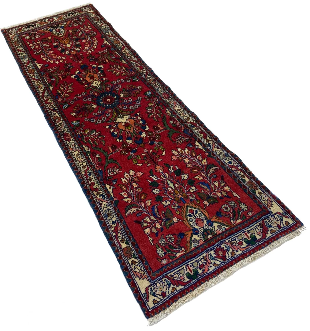 Handgeknüpfter Perserteppich, 225 × 74 cm, Wolle