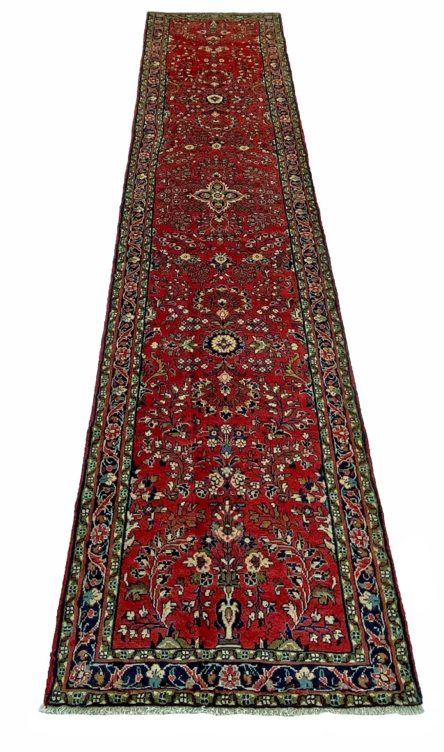 Handgeknüpfter Perserteppich, 375 × 80 cm, Wolle