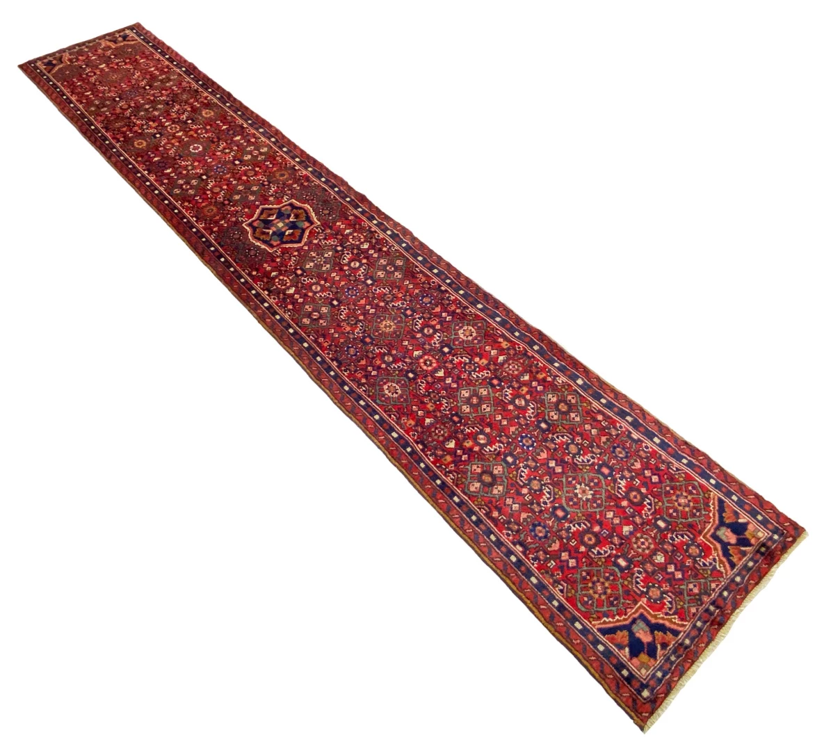 Perserteppich 402 × 71 cm aus Wolle, handgeknüpft