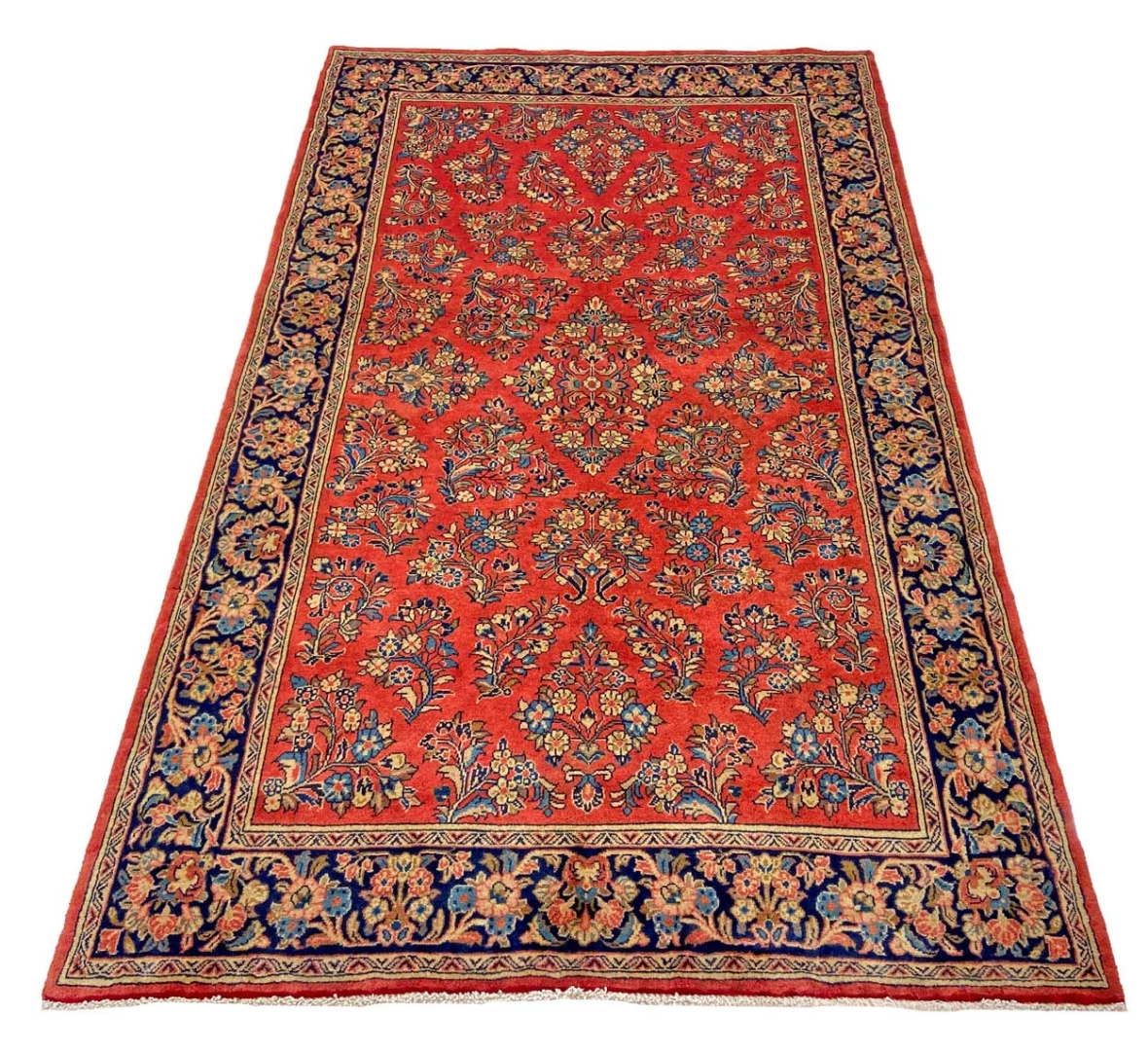 sarough-teppich-226-x-136-cm-florales-design-handgeknupft-1 Handgeknüpfter Sarough Farahan Perserteppich 226 × 136 cm