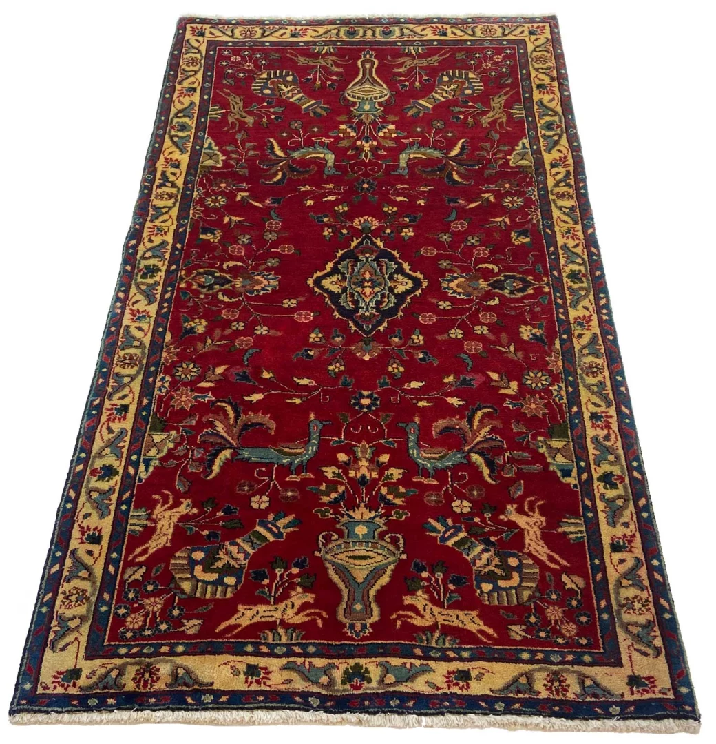 Mashhad Perserteppich aus Iran, 184 × 101 cm