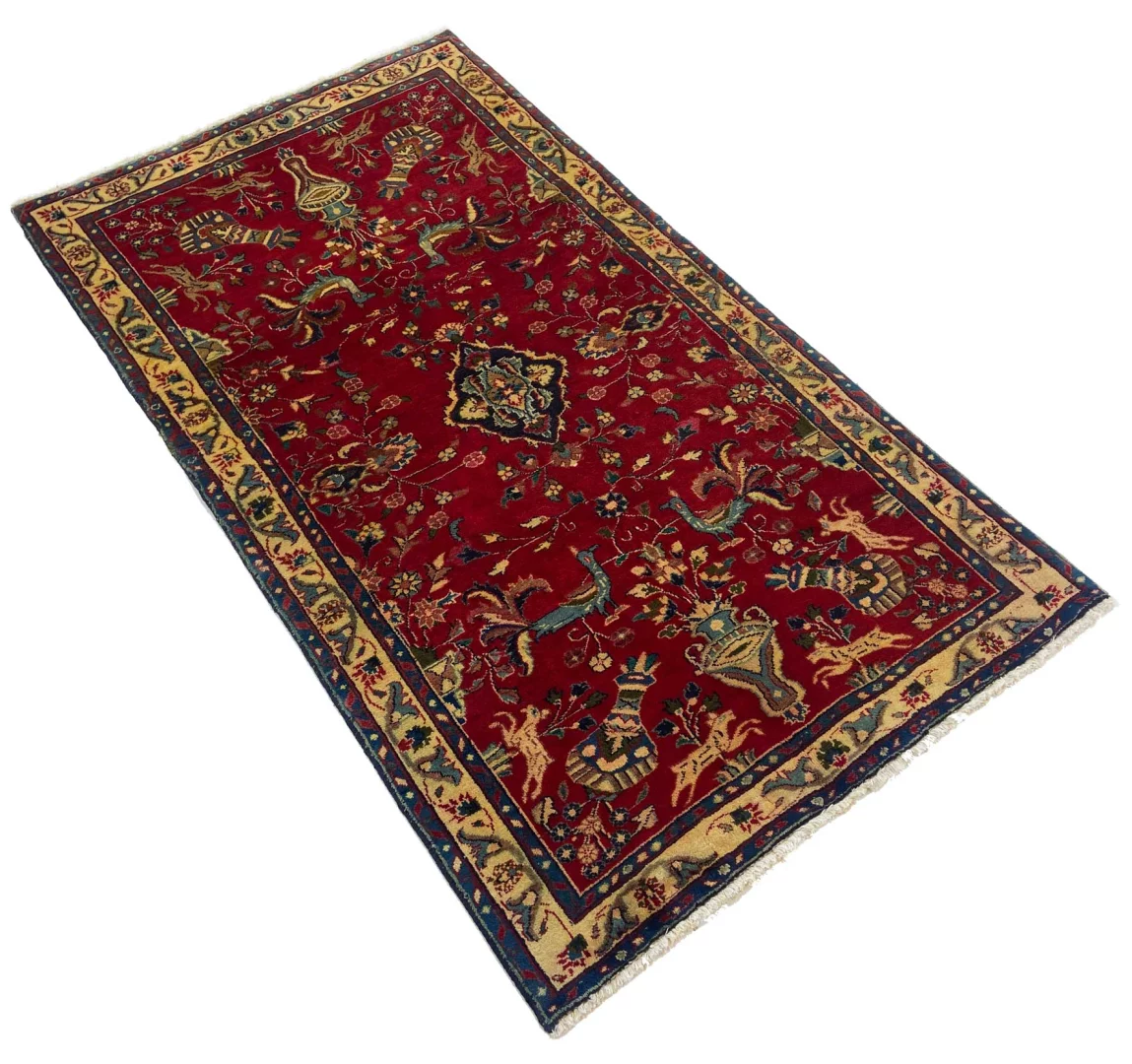 Mashhad Perserteppich aus Iran, 184 × 101 cm