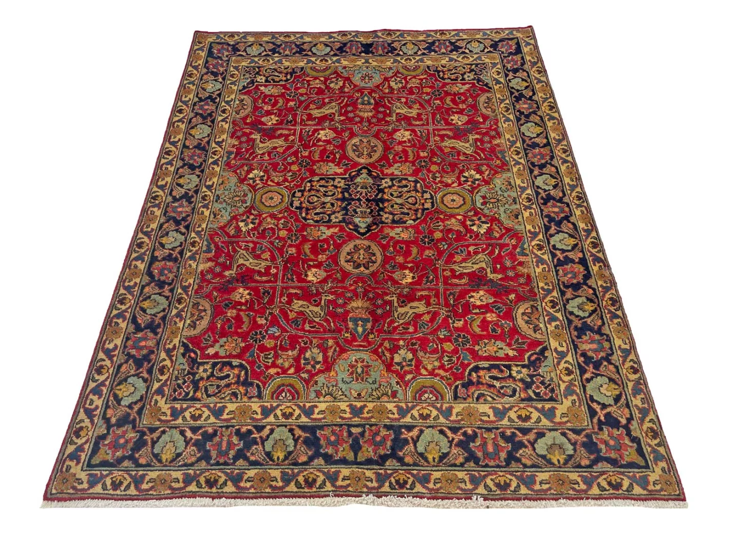 maschhad-teppich-197-x-149-cm-florales-muster-handgeknupft-1 Handgeknüpfter Mashhad Perserteppich, 197 × 149 cm, Wolle