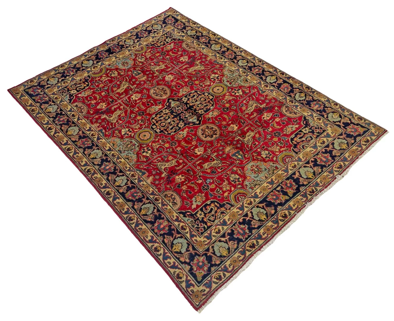 maschhad-teppich-197-x-149-cm-florales-muster-handgeknupft-2 Handgeknüpfter Mashhad Perserteppich, 197 × 149 cm, Wolle