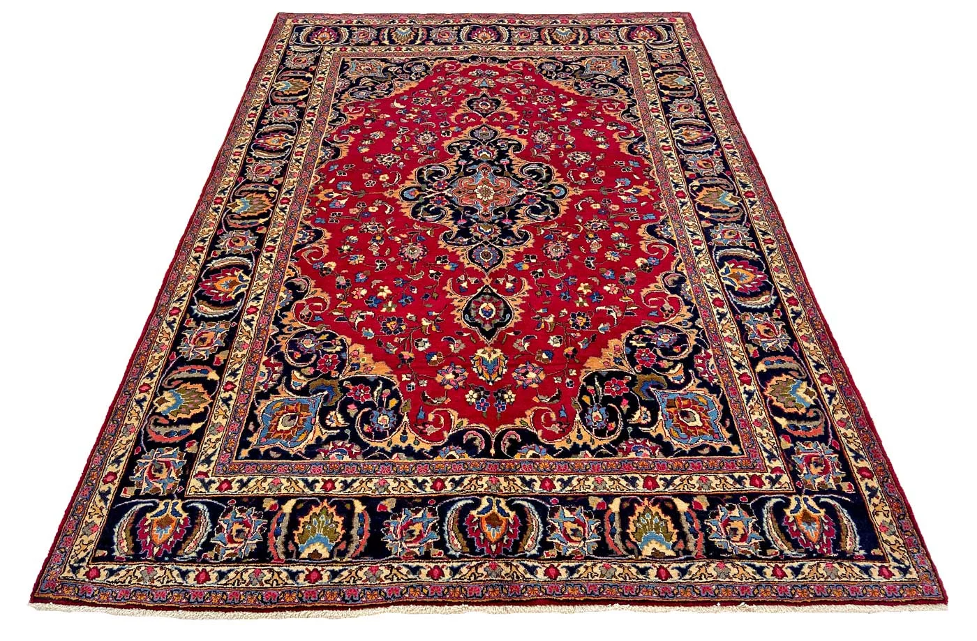 maschhad-teppich-287-x-196-cm-florales-muster-handgeknupft-1 Handgeknüpfter Mashhad Perserteppich, 287 × 196 cm, Wolle