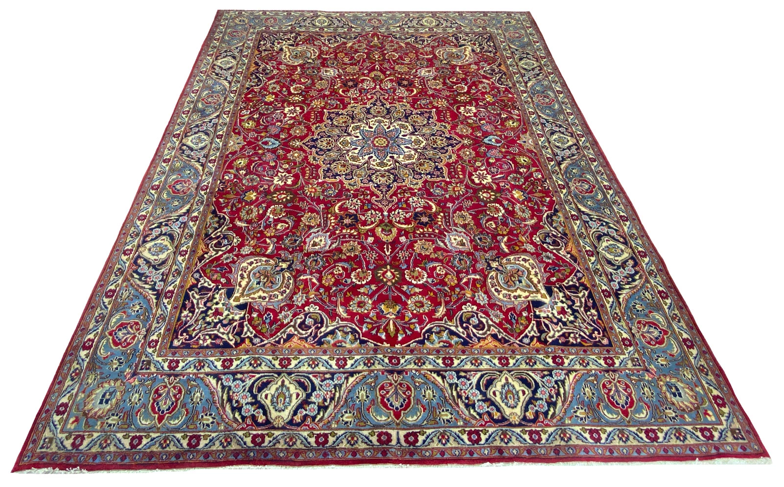 Mashhad Perserteppich 380 × 296 cm aus Wolle, handgeknüpft