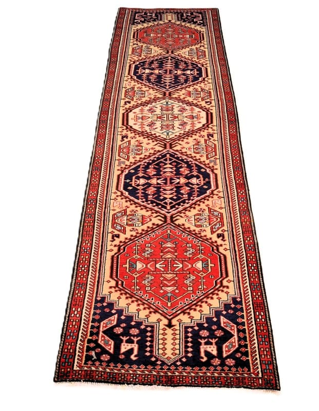 Handgeknüpfter Perserteppich, 307 × 82 cm, Wolle