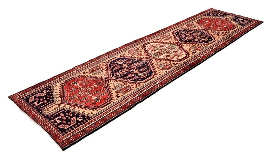 Handgeknüpfter Perserteppich, 307 × 82 cm, Wolle