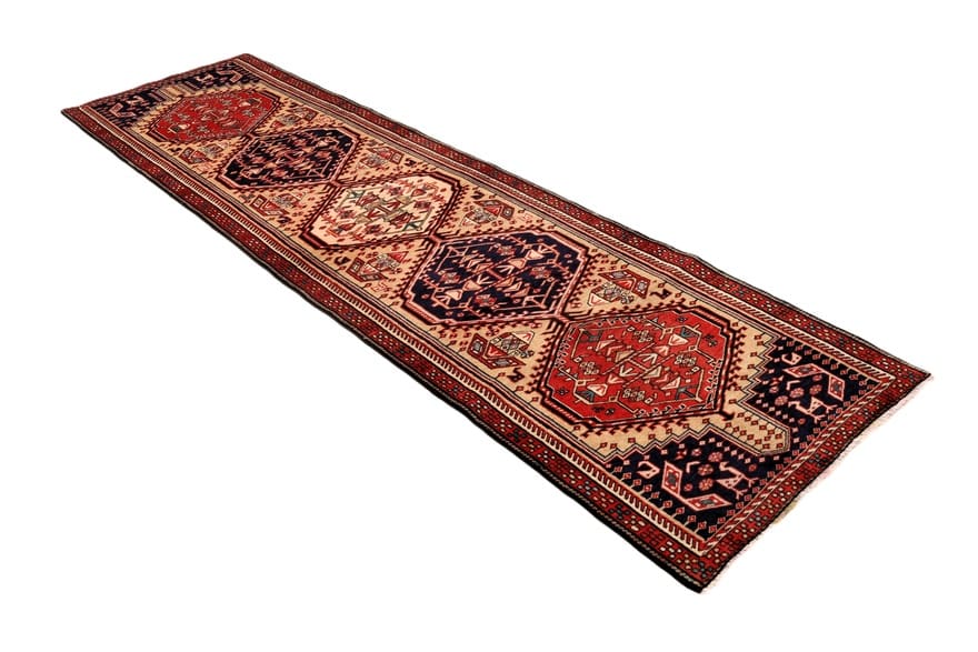 Handgeknüpfter Perserteppich, 307 × 82 cm, Wolle