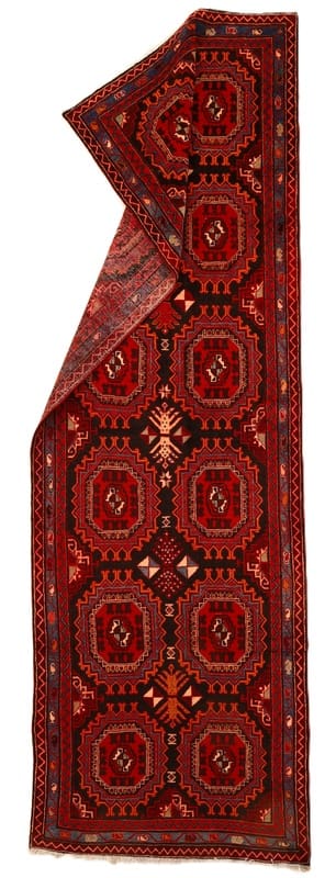 Perserteppich 425 × 140 cm aus Wolle, handgeknüpft