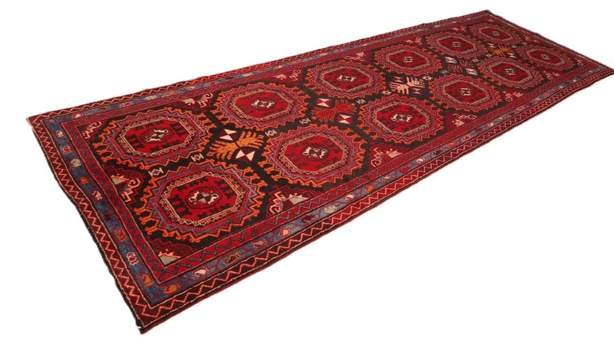 Perserteppich 425 × 140 cm aus Wolle, handgeknüpft