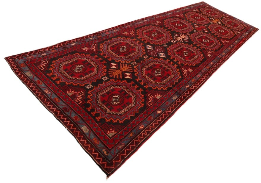 Perserteppich 425 × 140 cm aus Wolle, handgeknüpft