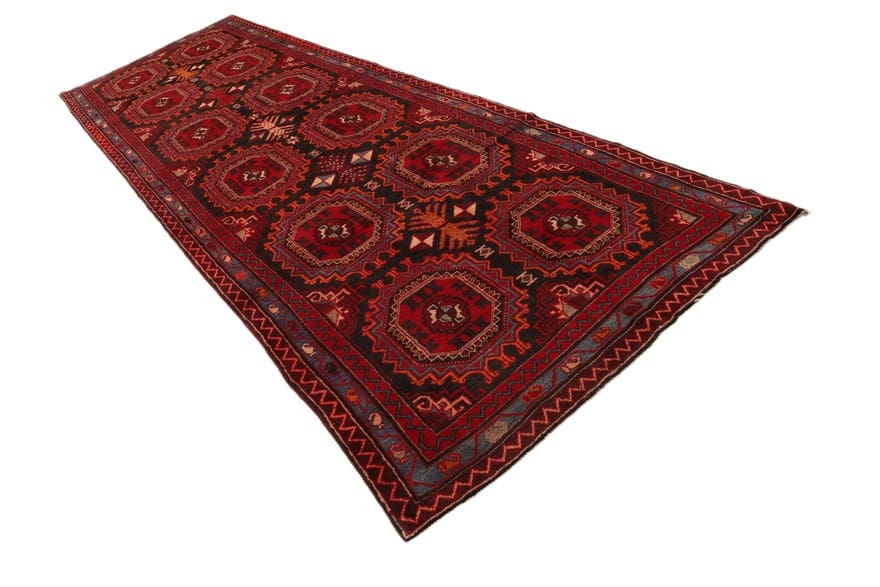 Perserteppich 425 × 140 cm aus Wolle, handgeknüpft