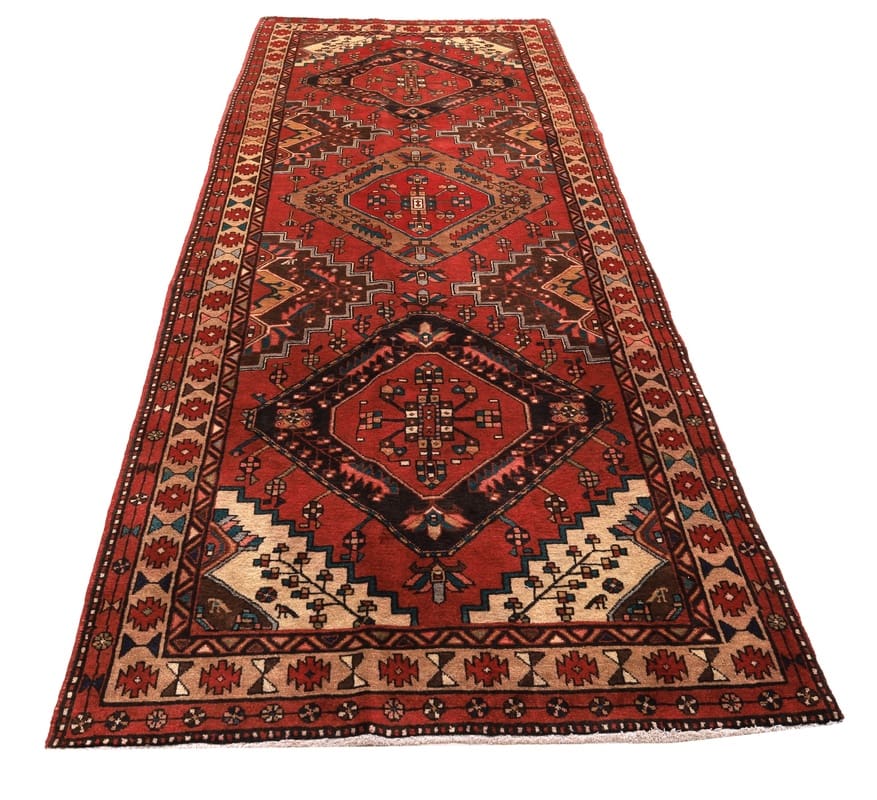 Handgeknüpfter Ardebil Perserteppich, 353 × 128 cm, Wolle